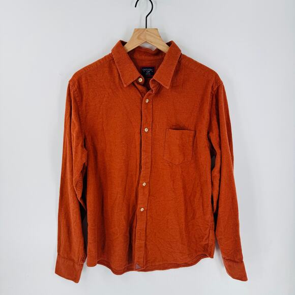 UNTUCKit Men’s Slim Fit Orange Brushed Flannel Button Down Shirt Large - Picture 1 of 8
